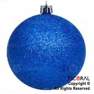 BOLA DE NAVIDAD 15 CM GLITTER AZUL x 1